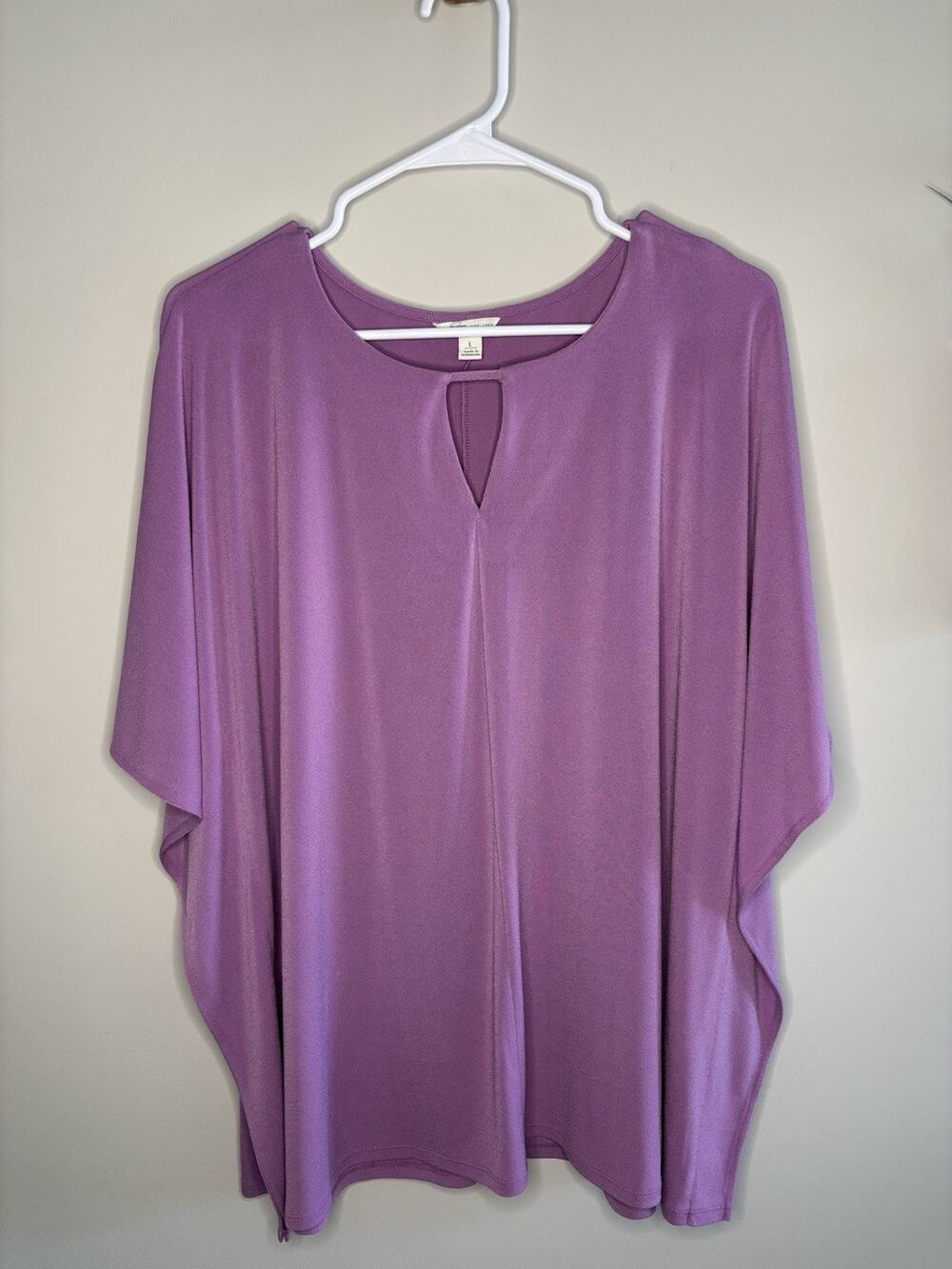 Cato Purple Women's Batwing Short Sleeve Shirt Size Large